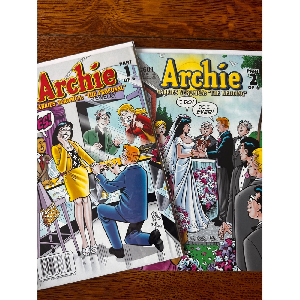 Archie Comics #600 #601 Archie Marries Veronica Proposal Wedding Newsstand ~NM-
